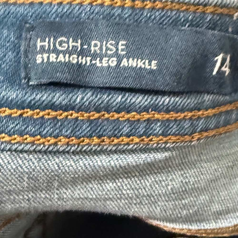 J Jill High Rise Straight Leg Ankle Jeans 14 Blue Excellent Stretch Denim - Picture 5 of 6